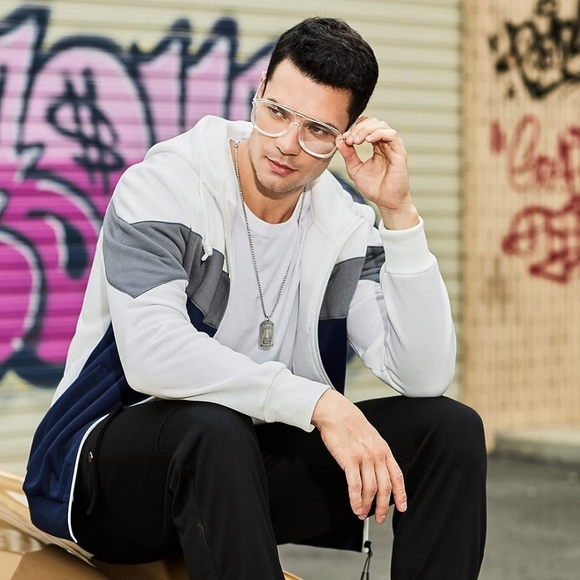 New Men's Full Zip Drawstring Hooded Sweater Multiple Sizes - Picture 3 of 4